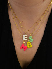 Colorful Initial Pendant Necklace