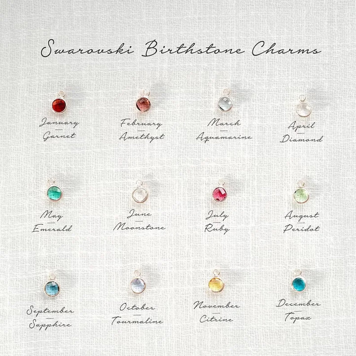 Personalized Birthstone Charm Necklace