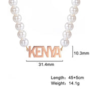 Personalized Pearl Name Pendant Necklace