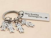 Personalized Family Names Keyring for Dad