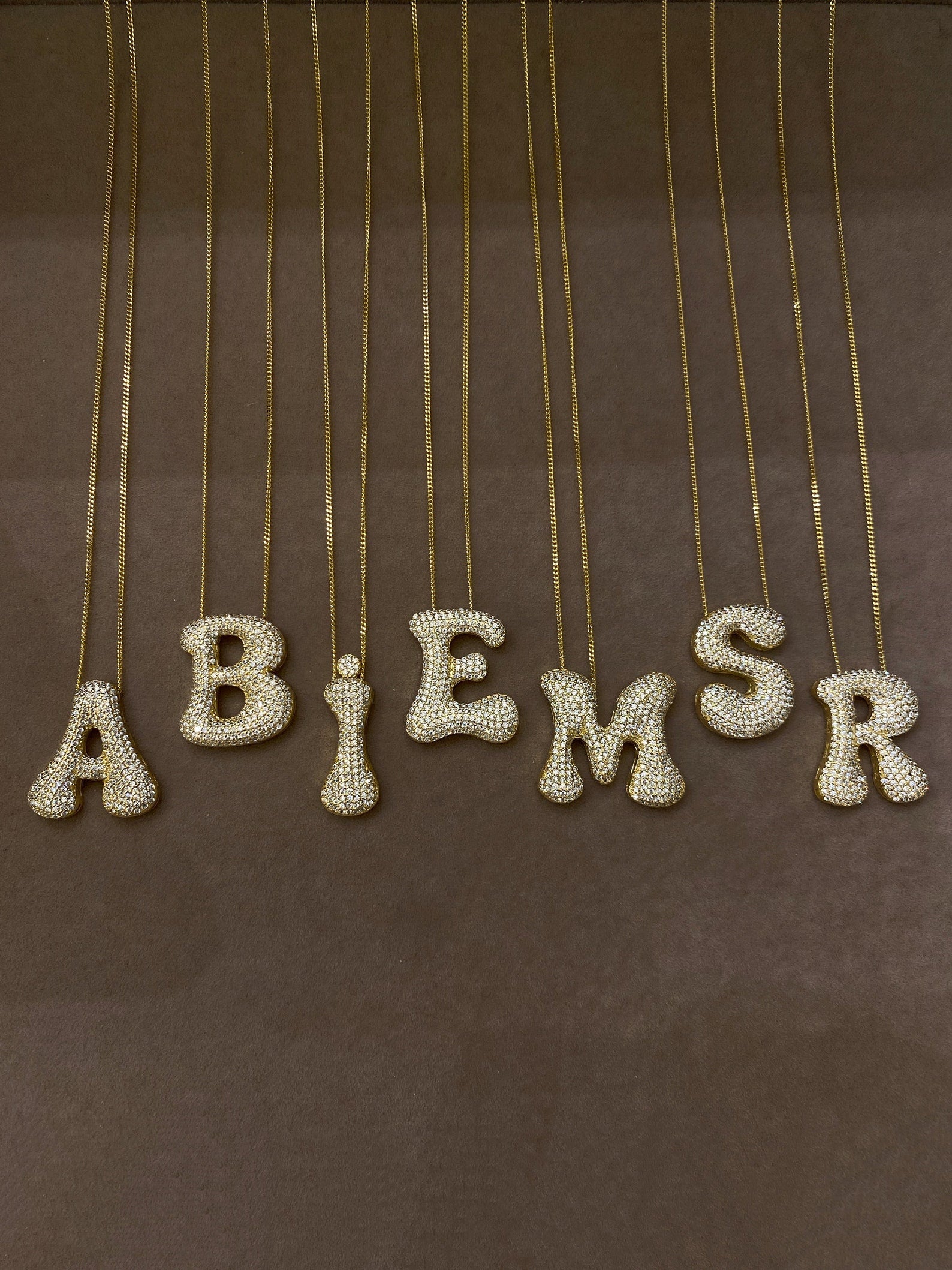 Personalized Bubble Letter Necklace