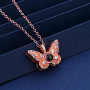 Personalized Butterfly Projection Necklace