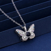 Custom Photo Projection Butterfly Necklace