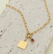 Personalized Birthstone Initial Necklace