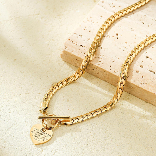 Personalized Engraved Gold Heart Necklace