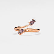 Natural Amethyst Tulip Ring in Sterling Silver