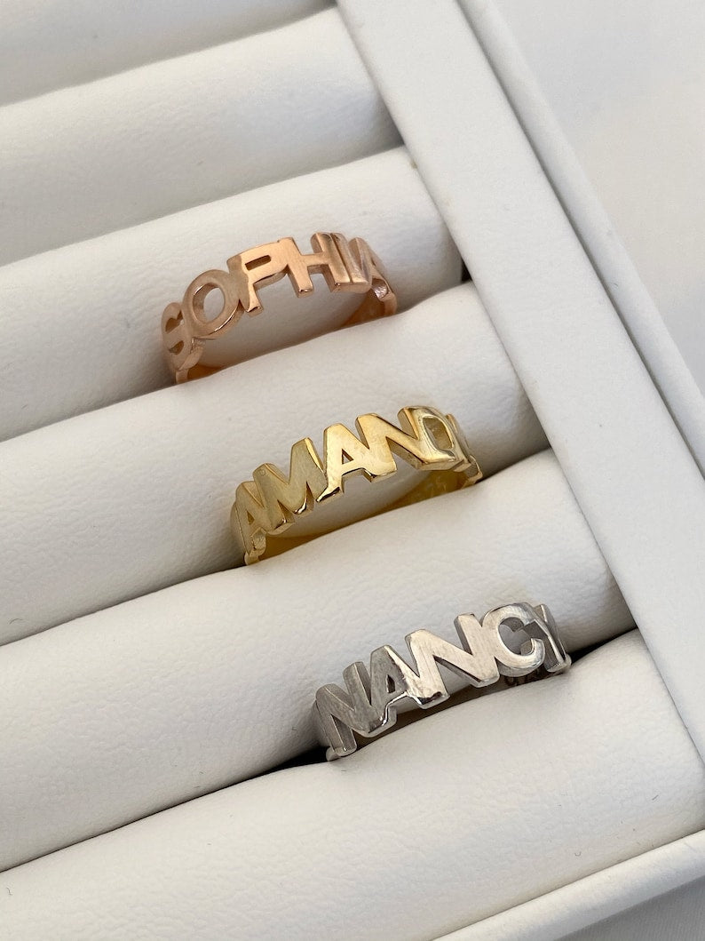 Personalized Sterling Silver Name Ring