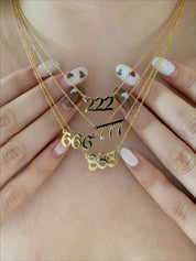 Personalized 14K Gold Angel Number Necklace