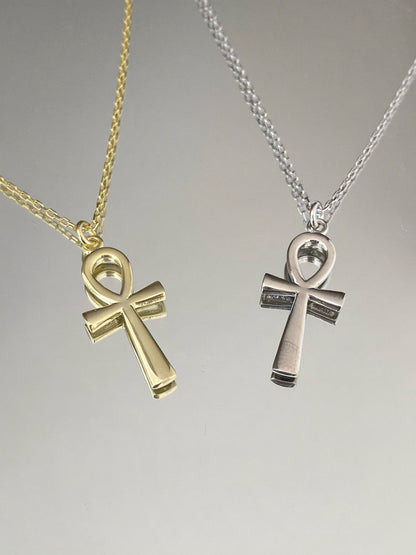 Sterling Silver Ankh Pendant Necklace