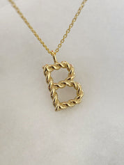 Personalized Gold Initial Twist Necklace