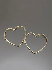 Heart Shaped Silver Hoop Earrings