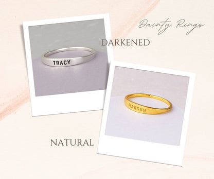 Personalized Thin Name Ring for Women