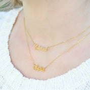 Personalized Layered Name Necklace in Gold