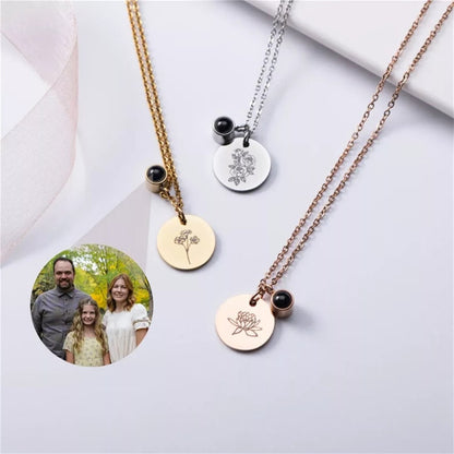 Custom Photo Projection Flower Necklace