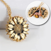 Custom Sunflower Photo Locket Necklace