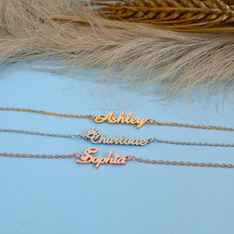 Custom Name Bracelet in Gold Silver or Rose Gold