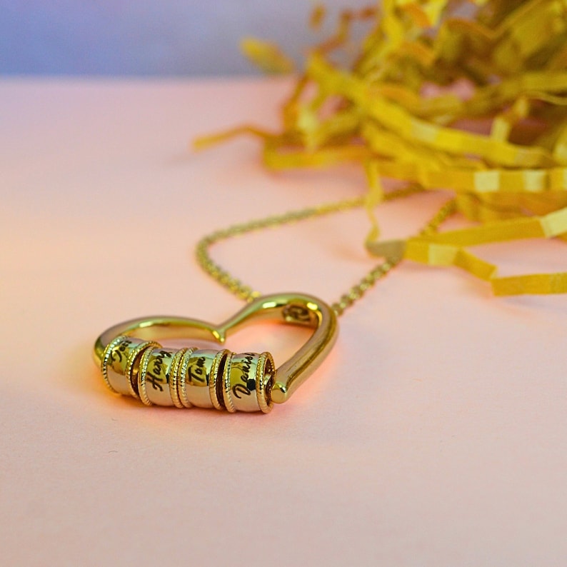 Personalized Heart Beaded Name Necklace