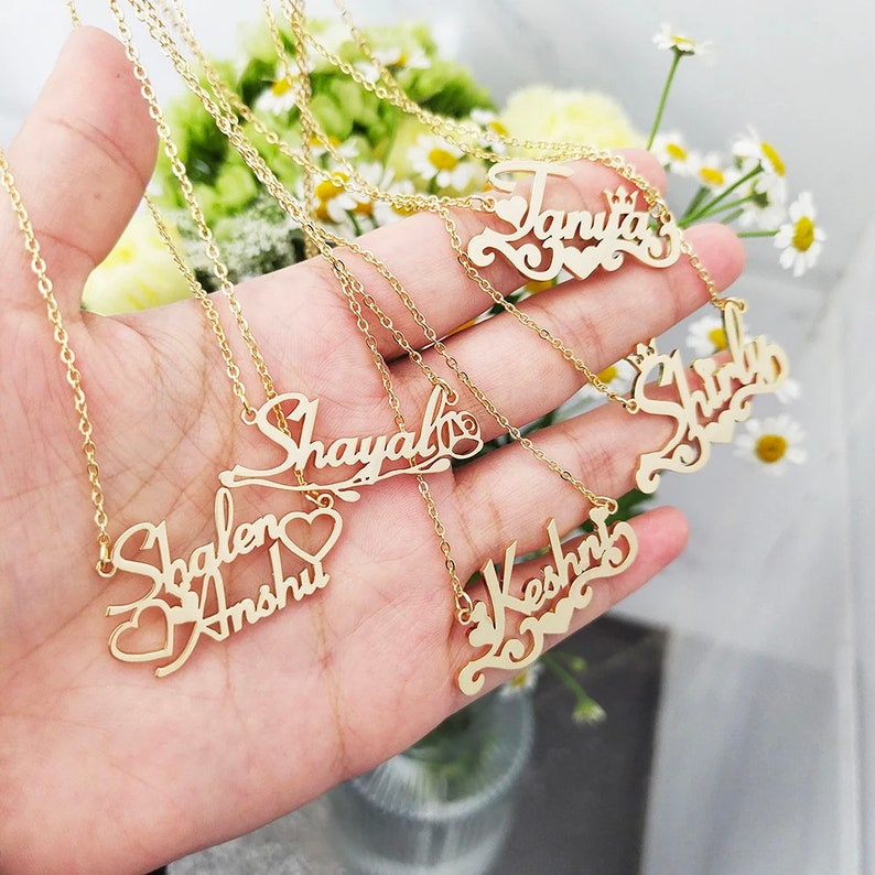 Personalized Gold Name Necklace for Women