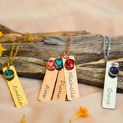 Custom Birthstone Name Necklace for Women