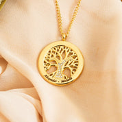 Custom 18k Gold Plated Family Tree Necklace