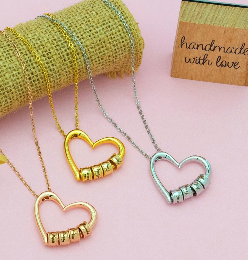 Custom Heart Shaped Beaded Necklace