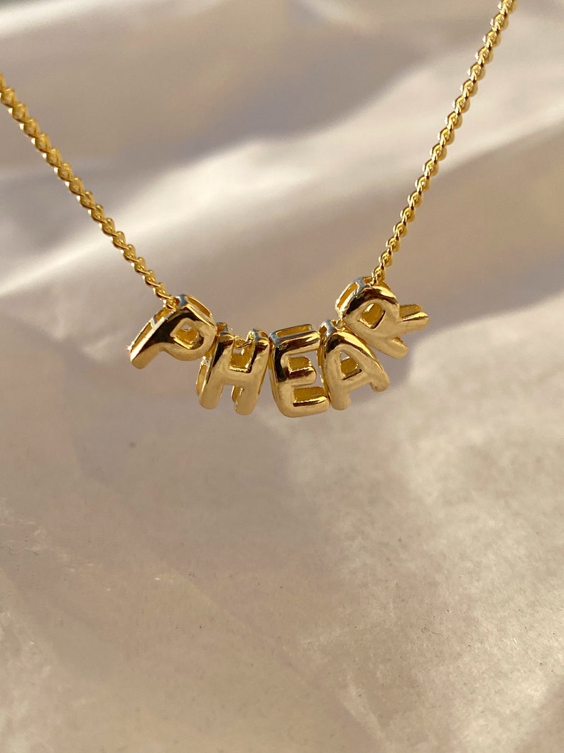 Custom 3D Letter Necklace for Her