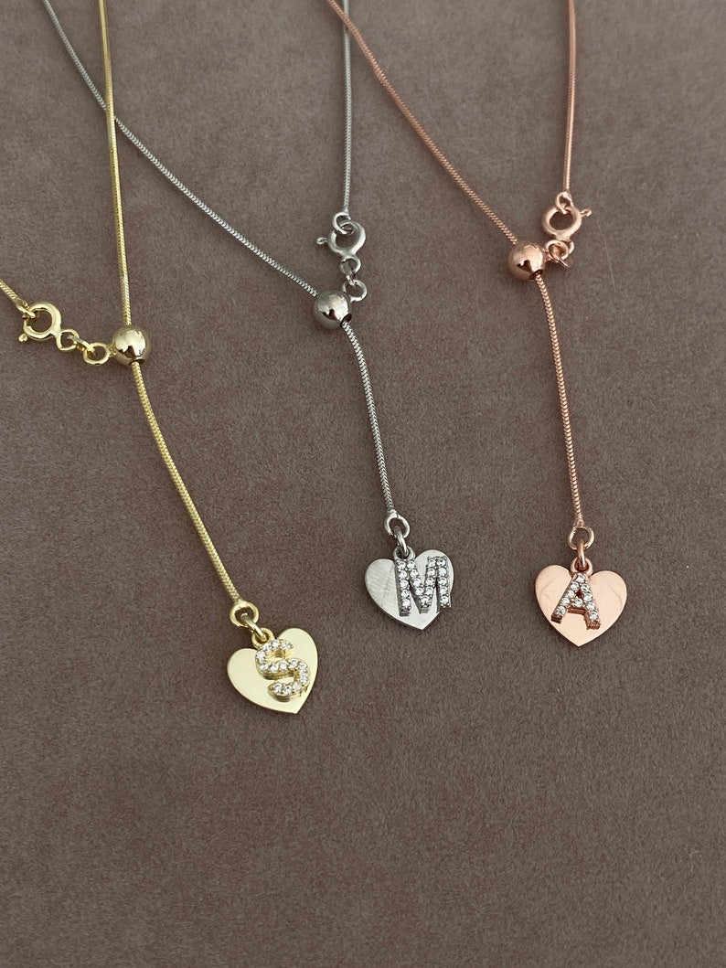 Personalized Heart and Initial Necklace