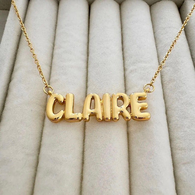 Personalized 3D Name Bubble Necklace