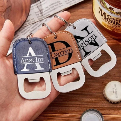 Customized Engraved Nubuck Leather Keychain