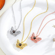 Custom Photo Projection Butterfly Necklace