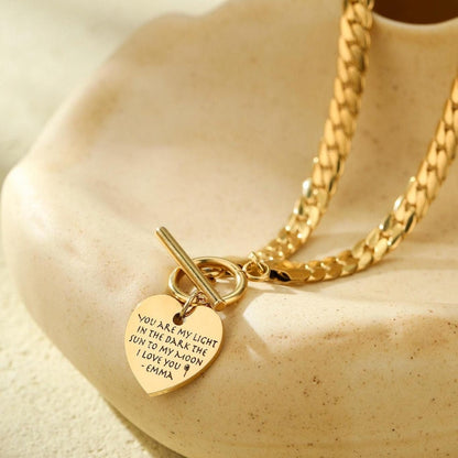 Personalized Engraved Gold Heart Necklace