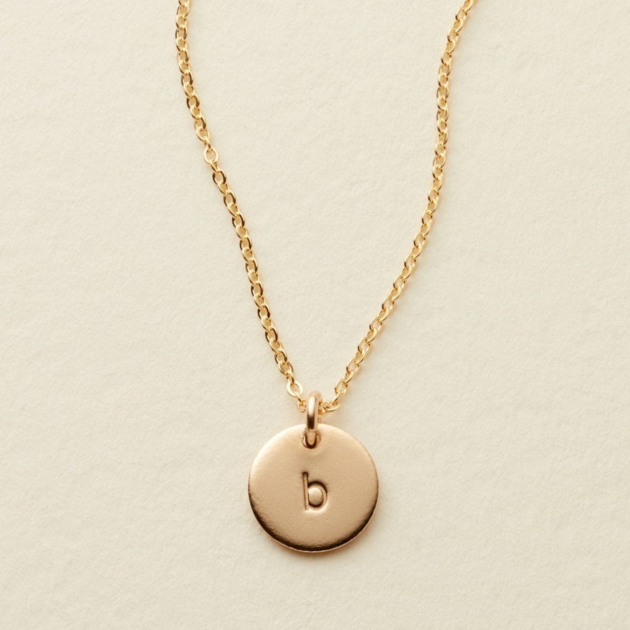 Initial Disc Necklace | 3/8" Disc