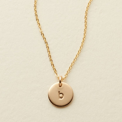 Initial Disc Necklace | 3/8" Disc