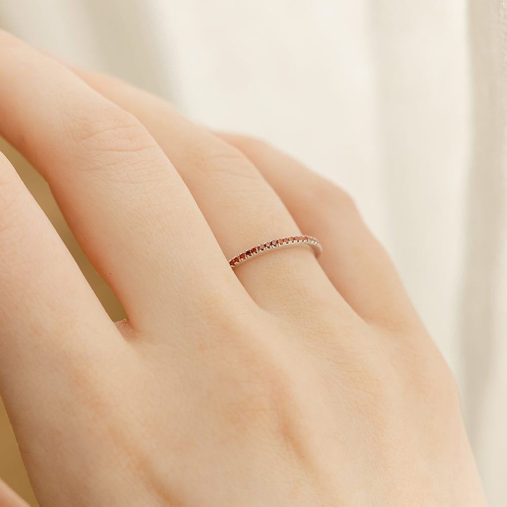 Personalized January Birthstone Stacking Ring