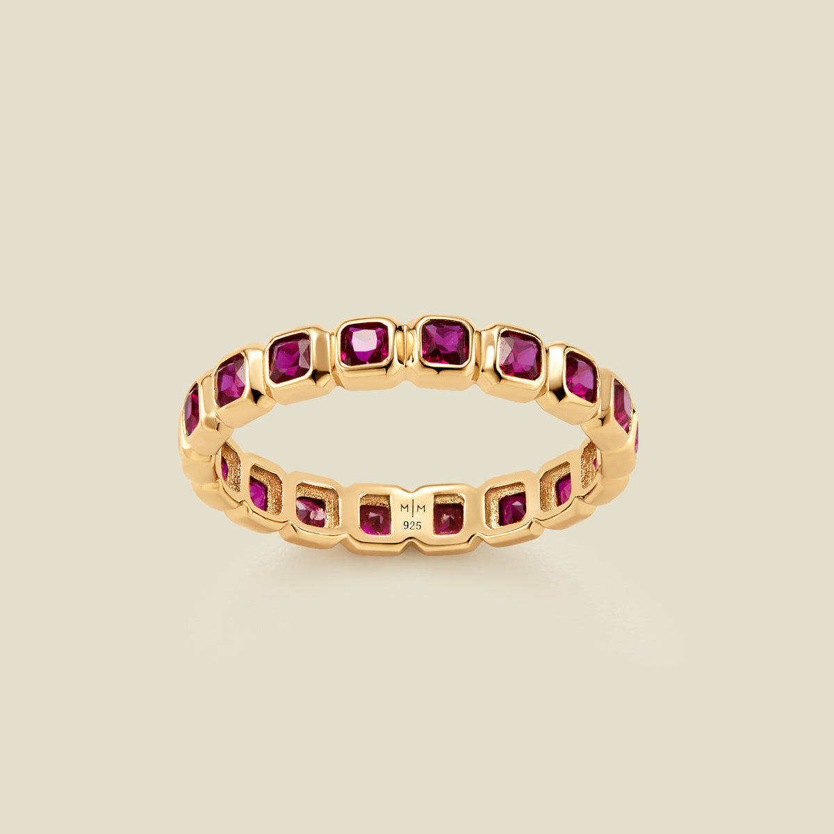 Personalized July Birthstone Eternity Ring