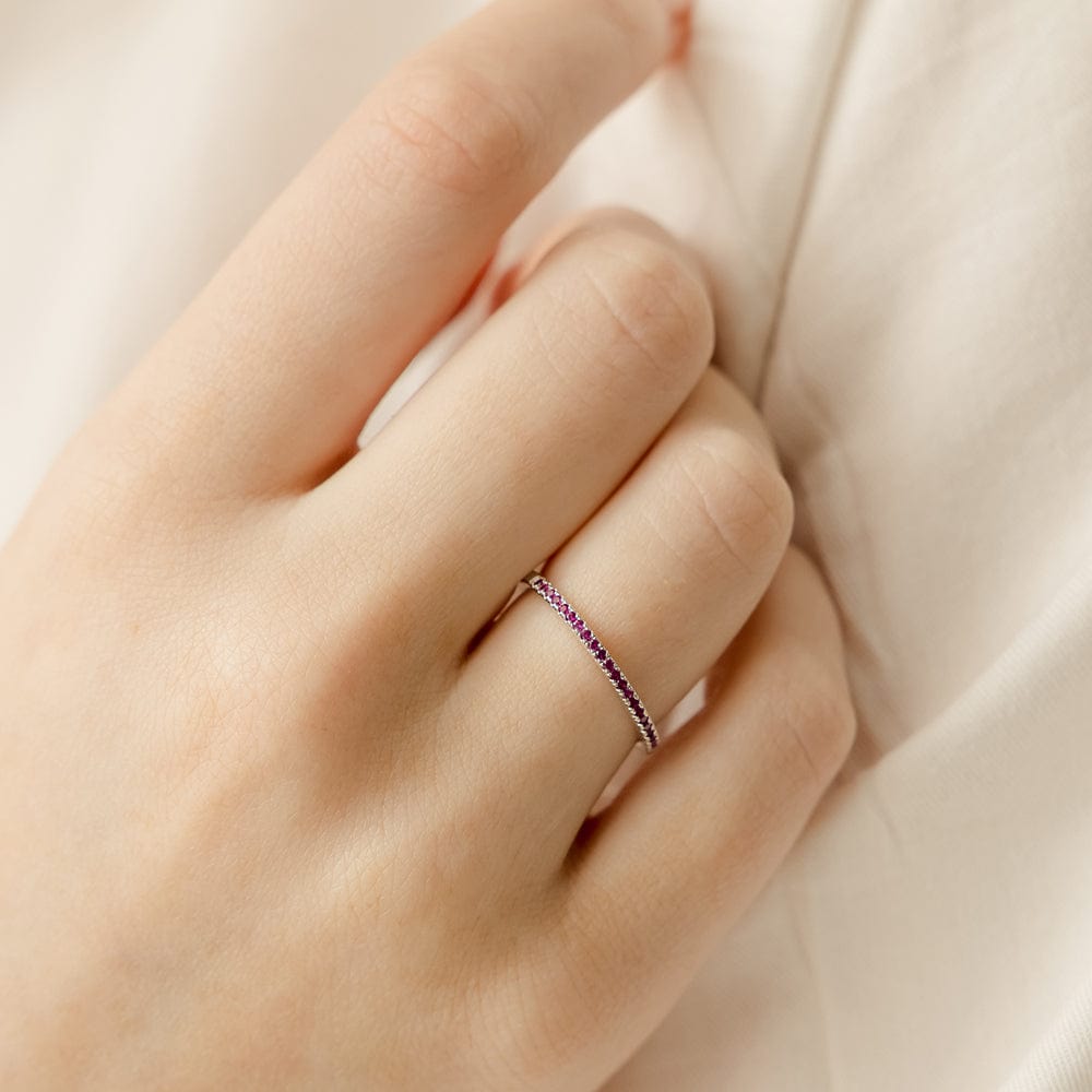 Personalized July Birthstone Stacking Ring