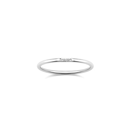 Tiny Stackable Sterling Silver Name Ring