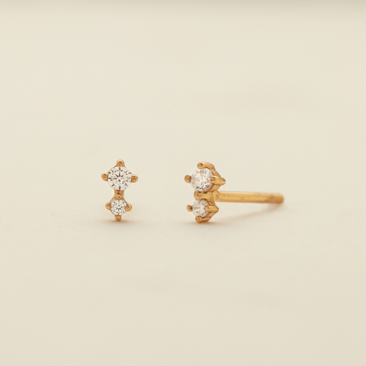 Luxe Double Stone Stud Earrings