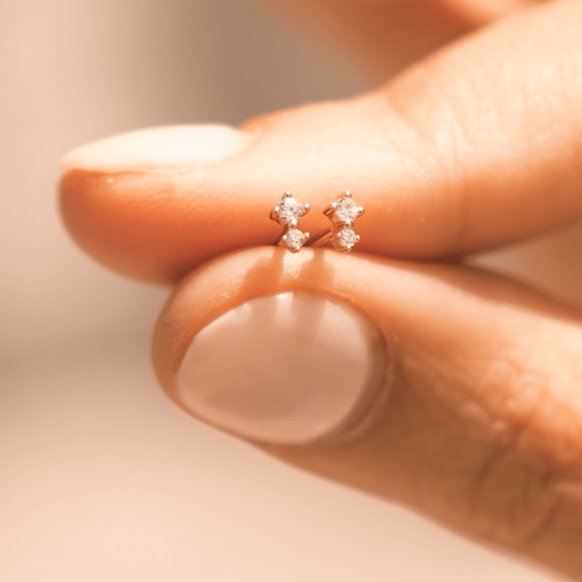 Luxe Double Stone Stud Earrings