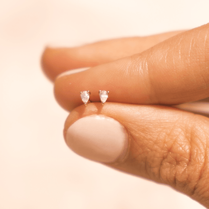 Luxe Pear Shaped Stud Earrings | Final Sale