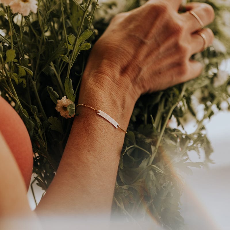 Birth Flower Bar Bracelet