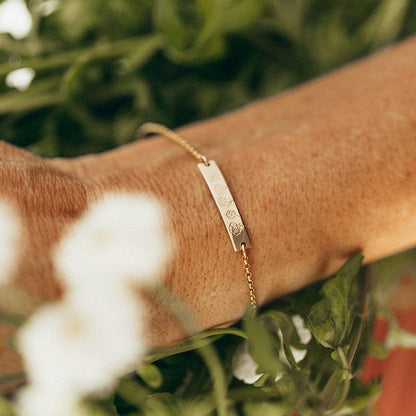 Birth Flower Bar Bracelet