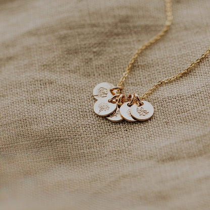 Mini Birth Flower Stacker Necklace | 1/4" Disc