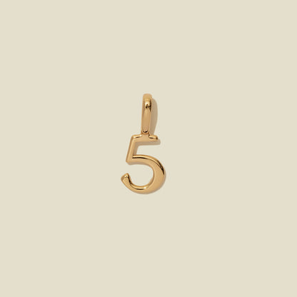 Personalized Number 5 Charm