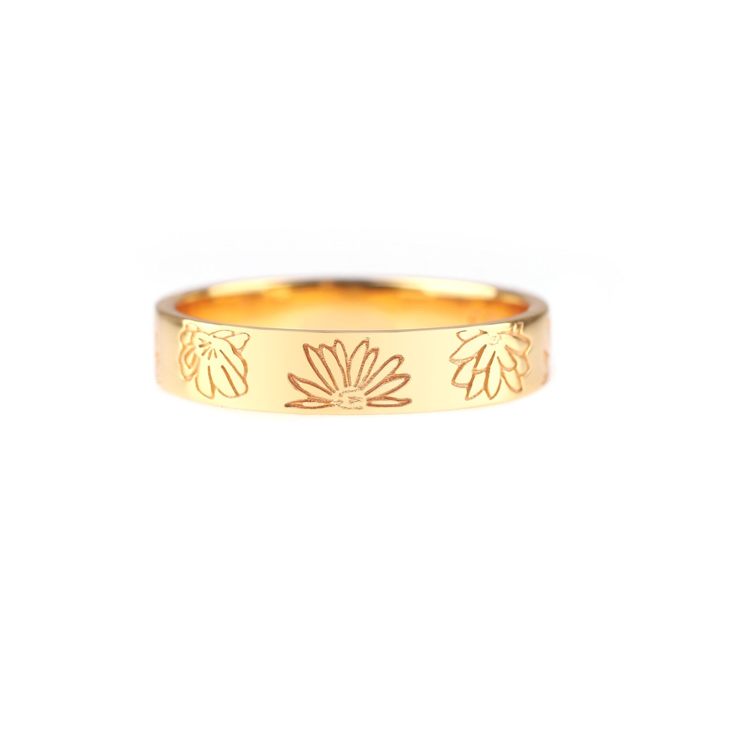 Customized Flower Stamped Ring