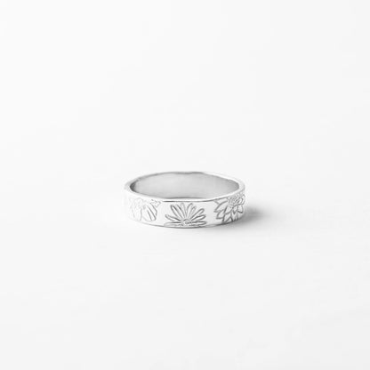 Customized Flower Stamped Ring