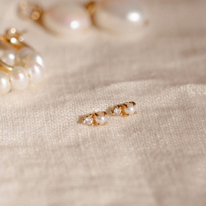 Small Pearl Stud Earrings