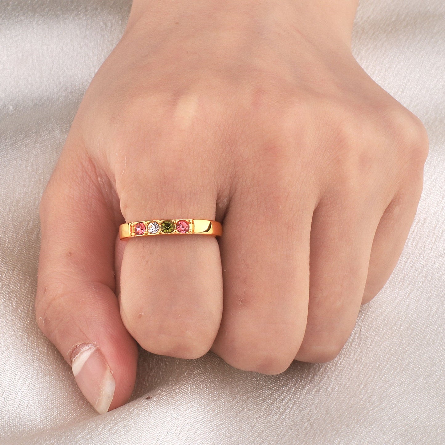 Personalized Stackable Birthstone Ring