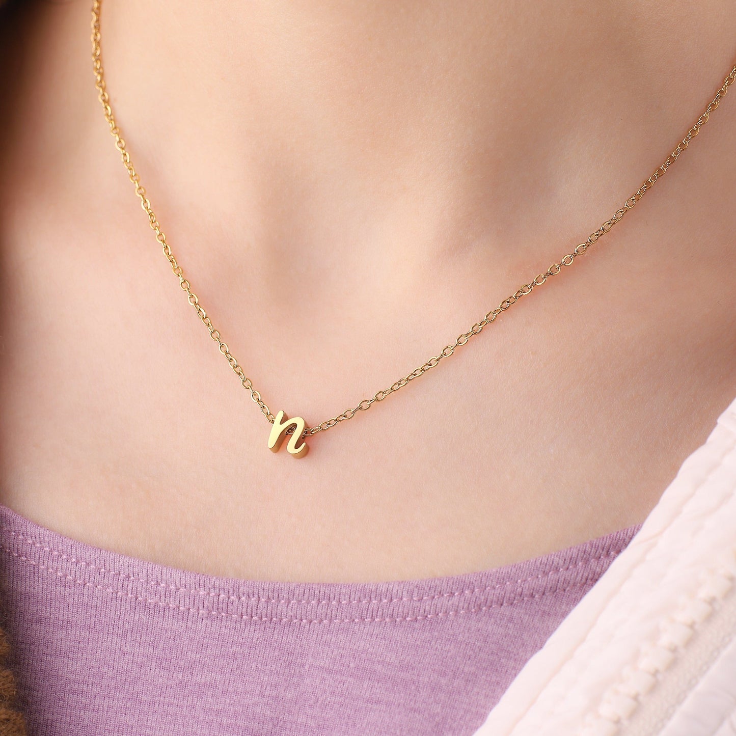 Personalized Initial Script Necklace