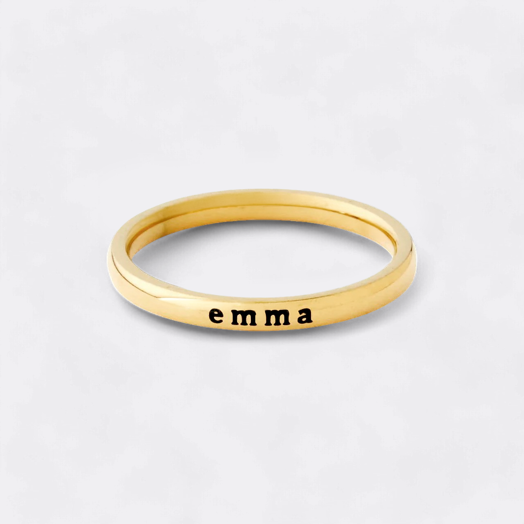 Personalized Tiny Stackable Name Ring